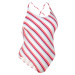 Dámske plavky Lila Line jednodielne prúžkované bielo-červené
