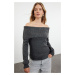 Trendyol Anthracite Soft Textured Knitwear Sweater