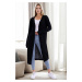 95822 Dewberry Long Knitwear Women Cardigan-BLACK