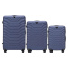 TMAVOMODRÁ 3DIELNA SADA KUFROV PEAFOWL PEA01, SET OF 3 SUITCASES (L,M,S) WINGS, BLUE