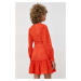 Šaty MICHAEL Michael Kors oranžová farba, mini, rovný strih