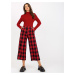 Black and red wide checkered culotte pants