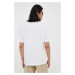 Bavlnené tričko American Vintage biela farba, jednofarebné