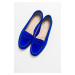 LuviShoes F02 Sax Blue Nubuck Leather Women's Flats