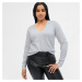 Svetr GAP V Neck Sweater Light Heather Grey