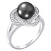 Strieborný prsteň LAGUNA s pravou prírodnou čiernou perlou