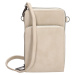 Dámska kabelka na telefón / peňaženka s popruhom cez rameno Beagles Marbella - svetlá taupe - na