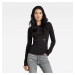 G-STAR Tričko - Slim rib boatneck l\s wmn čierne