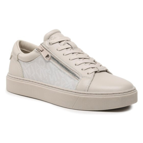 Calvin Klein Sneakersy Low Top Lace Up W/Zip Mono HM0HM01059 Béžová