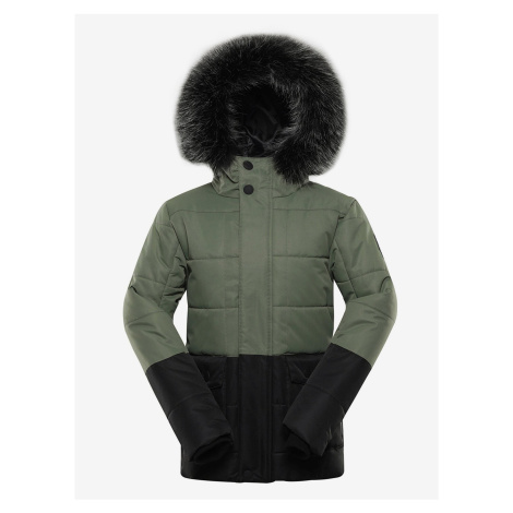 Čierno-zelená detská zimná bunda ALPINE PRE EGYPO ALPINE PRO