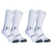 Detské ponožky na basketbal vysoké pre pokročilých biele 2 páry