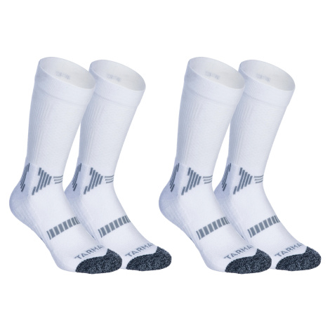 Detské ponožky na basketbal vysoké pre pokročilých biele 2 páry TARMAK