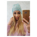 Women's cap Lora K312 turquoise + gray