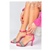 Fox Shoes Fuchsia Satin Fabric Women's Evening Shoes