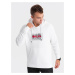 Ombre Men's classic printed kangaroo sweatshirt - white