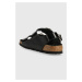 Kožené sandále Birkenstock Milano Big Buckle dámske, čierna farba, 1024211