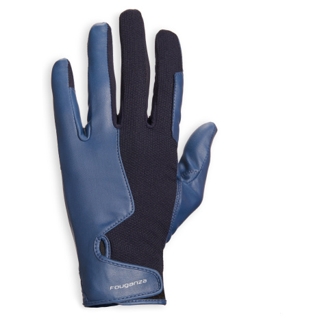 Pánske jazdecké rukavice 560 tmavomodro-modré FOUGANZA