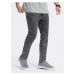 Sivé pánske slim fit rifle Ombre Clothing