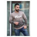 Madmext Camel Printed Crew Neck Sweatshirt