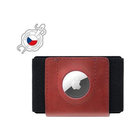 FIXED Tiny Wallet for AirTag z pravej hovädzej kože červená