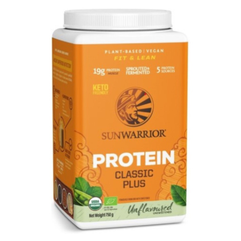 Sunwarrior Classic Plus Organic Protein Unflavoured, protein, neochucený, BIO, 750 g