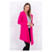 Cape with loose hood in fuchsia color