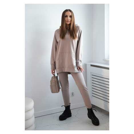 Set with sweatshirt dark beige