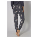 Tmavosivé kvetované pyžamové nohavice Mix&Match