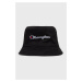 Obojstranný bavlnený klobúk Champion 805505 čierna farba, bavlnený