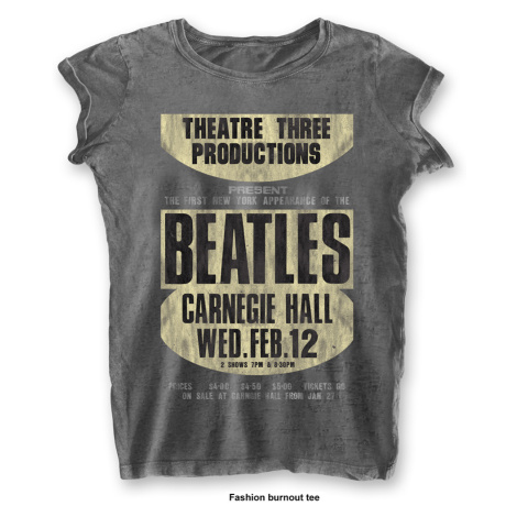 The Beatles tričko Carnegie Hall Šedá