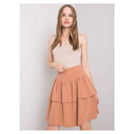 Mini skirt with flared camel