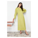 Trendyol Oil Green A-Line Knitted Scuba Dress