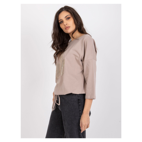 Dark beige women's blouse for every day