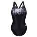 ARENA-WO OVERLAP SWIMSUIT V BACK LB Čierna