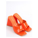 Dámske šľapky / sandálky na podpätku PM2872 Oranžová - Sweet Shoes oranžová