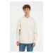 DEFACTO Oversize Fit Wide Pattern Hooded Kangaroo Pocket Basic Plain Sweatshirt