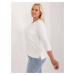 Ecru plain cotton blouse plus size