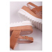 Svetlohnedé kožené platformové sandále 2-28717