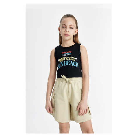 DEFACTO Girl's Crew Neck Printed Undershirt