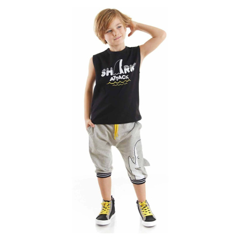 Denokids Shark Attack Boy T-shirt Capri Shorts Set