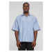 Men's short-sleeved shirt Striped Summer white/blue