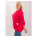 Red loose blouse plus size with stitching