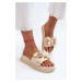 Women's beige slippers with bow and teddy bear Katterina