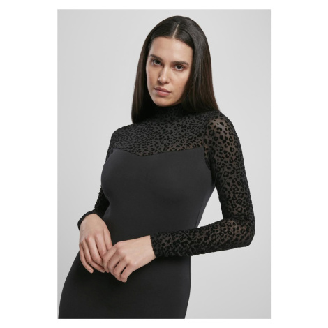 Women's Lace Dress with Turtle Neck Black