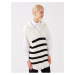 LC Waikiki Women's High Neck Striped Oversize Knitwear Sweater city