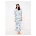 LC Waikiki Shirt Collar Patterned Short Sleeve Women's Pajama Set