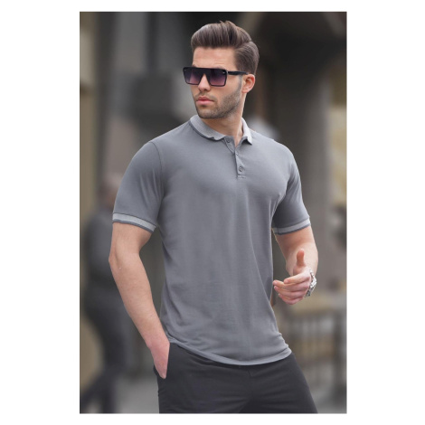Madmext Men's Smoky Regular Fit Polo Neck T-Shirt 6105