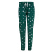 SF (Skinnifit) Dámske pyžamové nohavice so vzorom - Tmavozelená / biela