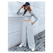 Women's set of wide trousers and crop top with long sleeves ASTRAL ALLURE gray Dstreet