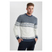 DEFACTO Regular Fit Patterned Crew Neck Sweater